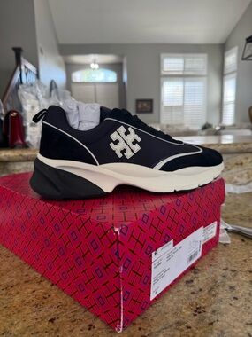 Tory Burch Black and White Chunky Platform Sneaker